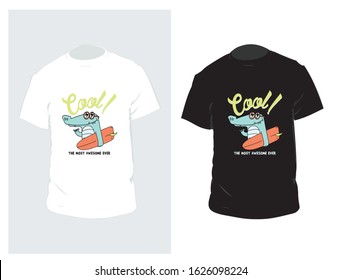 Cool the most awesome ever crocodile skateboard trendy t shirt design
