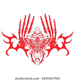 cool moth symbol tattoo vector image illustration
