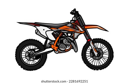 cool motocross with orange colour side view