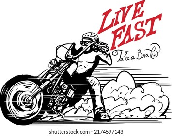 coole Motorradfahrer, Vektorgrafik