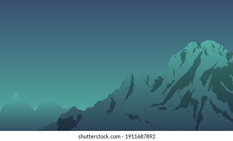 Coole Berglandschaft, weiche Farbe des Monodradienten, Einfachheit und allein mit Naturgefühl