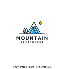 Cool mountain logo design inspiration, minimal, ideas, everest Premium Vector