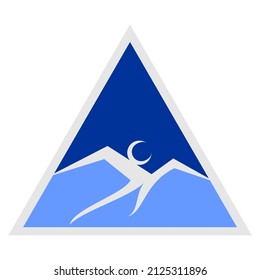 COOL MOUNTAIN VIEW LOGO WITH LIGHT AND DARK BLUE
