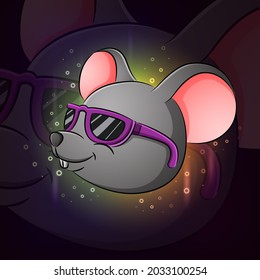 The cool mouse esport mascot design of illustration