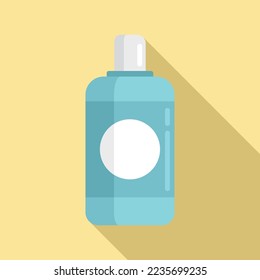 Cool mouthwash icon flat vector. Clean bottle. Care liquid
