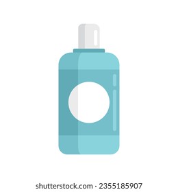 Vector plano del icono de enjuague bucal. Limpie la botella. Líquido de cuidado aislado