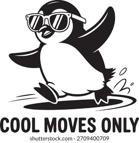 Movimentos legais apenas design de pinguim - gráfico de pinguim dançante engraçado