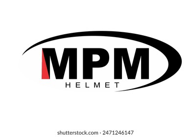 Cool MPM  Helmet text, for product name logo, idea icon.