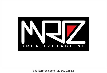 Vector fresco del logotipo de la letra de MRIZ, diseño del nombre de la compañía de la ropa.