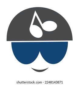 cool music head logo template