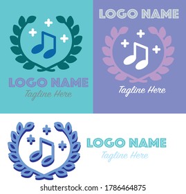 Cool music logos with beautiful side bouquets