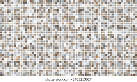 Cool and muted earth tone pixelated grid with geometric square pattern background