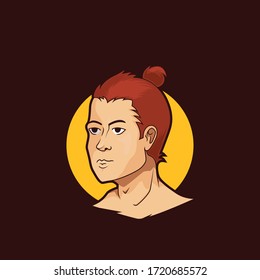 Cool Native Man Logo Premium