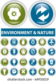 cool nature buttons. vector