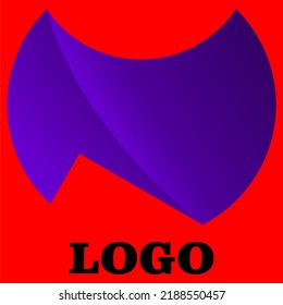 Cool Navy Blue Logo. Red Background. Can be re-edited