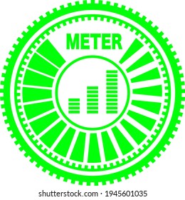 Cool near future meter illustration. green.