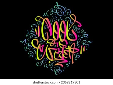 Cool As Never Hand Lettering Expressive Calligraphy Flourished Digital Vector Design Eps 10
