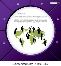 Cool new abstract webpage design with function buttons in circle