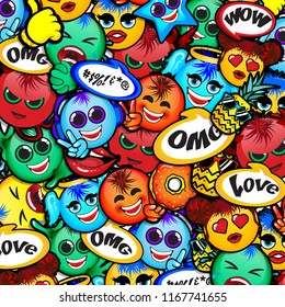 Cool New Emoji background Faces Vector Design Art Trendy Communication Chat Element, Set of Emoticons. Set of Emoji. Vector illustration.