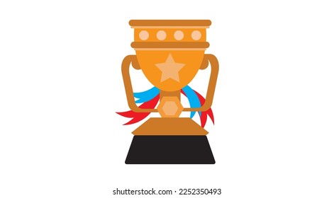 Un nuevo y genial logo o símbolo de trofeo dorado es perfecto para un diseño loco