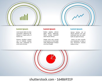 Cool new infographics background with ribbons and icons