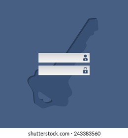 Cool new login screen design with huge key icon