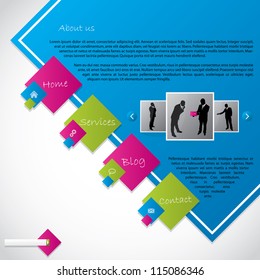 Cool new web template design with vivid colors