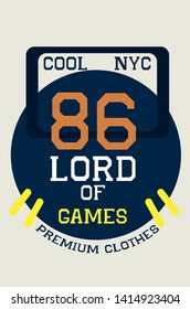 cool new york lord of games,t-shirt design fashion vector illustration