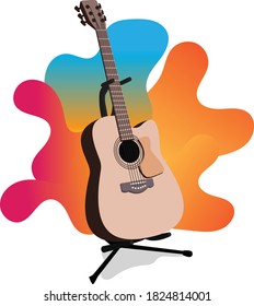 coole und schöne akustische Gitarre, Vektorgrafik