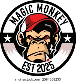 cool and nice monkey mascot logo