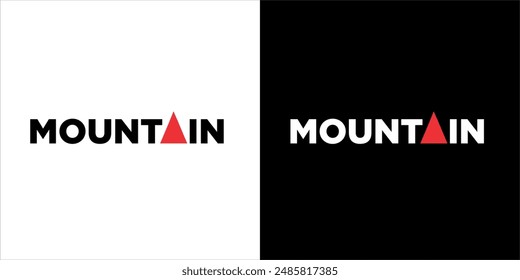 Logotipo de montaña fresco y agradable
