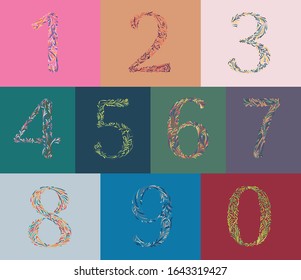 Cool Number Abstrack Art Background Vektor Illustrator