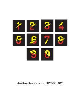 cool number icon set logo