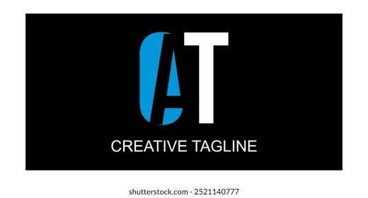 Cool OAT text vector, content creator logo design, black background.