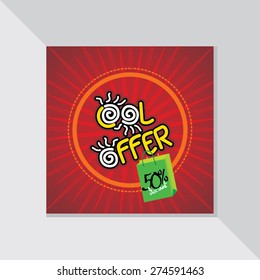 cool offer with shopping bag vector illustration