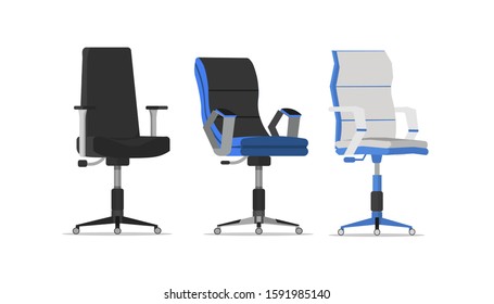 Cool office chair designs isolated on white background