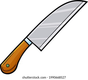 Cool oldschool knife in simple doodle style