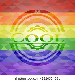 Cool on mosaic background with the colors of the LGBT flag. 