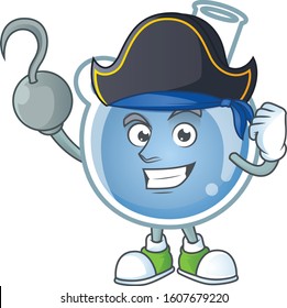 Cool one hand Pirate blue potion cartoon character wearing hat