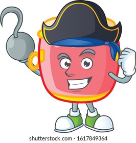 Cool one hand Pirate chinese red drum cartoon character wearing hat