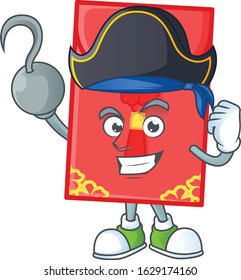 Cool one hand Pirate chinese envelope cartoon character wearing hat