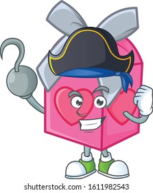 Cool one hand Pirate love gift pink cartoon character wearing hat