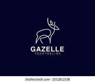 Cool one line Gazelle logo design and unique animal concept, can be used as a sign, app Icon or symbol, multi-layer vector and easy to modify, size and color,  compatible with all illustrator versions