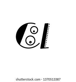 Cool. One word black logo. Creative writing. Hand lettering. Contrast font. Modern style. Graphic logotype. Vector design element.