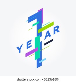 Cool one year anniversary logo