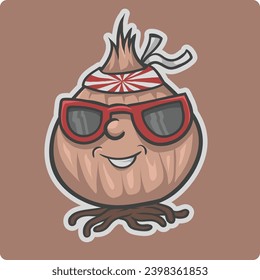 cool onion character vector design
