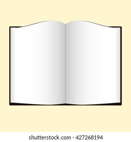 Cool Open book with white pages. Illustration on white