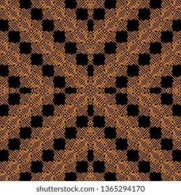 cool orange black Art Deco Seamless pixel pattern Illustration