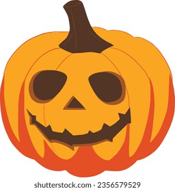 Cool orange vector halloween pumpkin for stickers, announcements, invitations, announcements, design