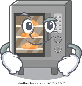Cool oven cake mascot character with Smirking face